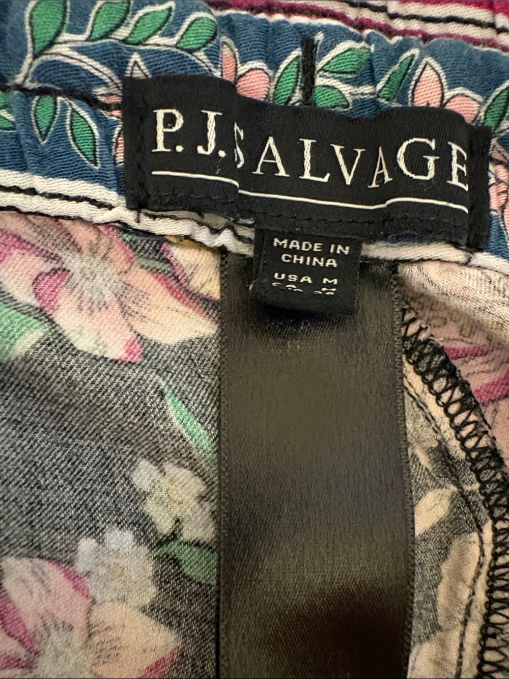 PJ Salvage Black Floral Border Print Pajama Pants - Picture 7 of 7